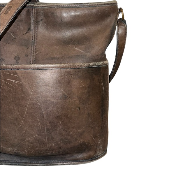 Vintage Coach 70s 80s Navy Bleeker Duffle Sac Zip Up Crossbody Bag Weathered - Picture 13 of 16